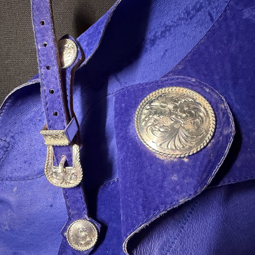 Purple ultra suede chaps